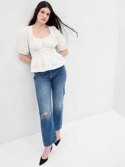 GAP - Off White Women's Slim Square Neck Top