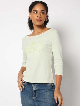 GAP - Green Women's Embellished Logo Regular Fit T-Shirt