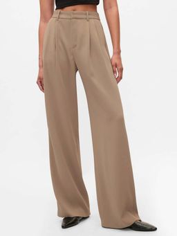GAP - Brown Women's High-Rise Relaxed Fit Trousers