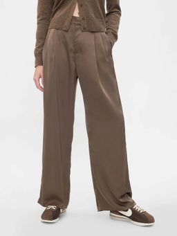 GAP - Brown Women's High-Rise Relaxed Fit Trousers