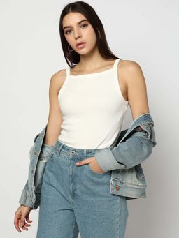 GAP - Off White Women's Ribbed Slim Fit Cami Top