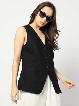 GAP - Black Women's Sleeveless V-Neck Top