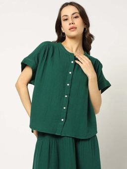 GAP - Green Women's Relaxed Fit Round-Neck Top