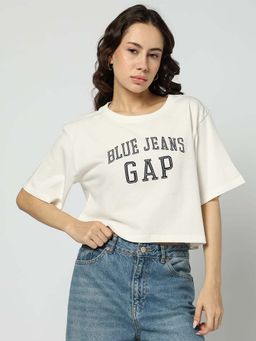 GAP - Off White Women's Typography T-Shirt