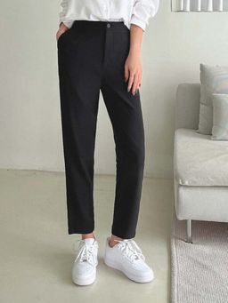 Fnocks - Black Women's High-Waisted Trousers