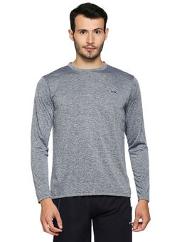 Black Panther - Mens Grey Melange Full Sleeves T-Shirt