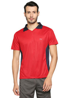 Black Panther - Mens Red Half Sleeves Polo T-Shirt