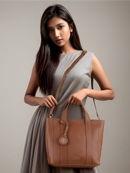 Toteteca - Womens Brown Chic Unlined Handbag (Set of 2)