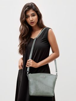 Toteteca - Womens Green Colorblock Sling Bag