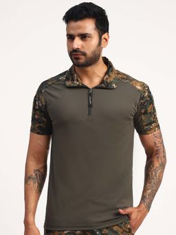 MountMiller - Men's Camouflage Half Sleeve OG Tactical Polo T-Shirt | Anti-Odor | Moisture-Wicking | UV Protective