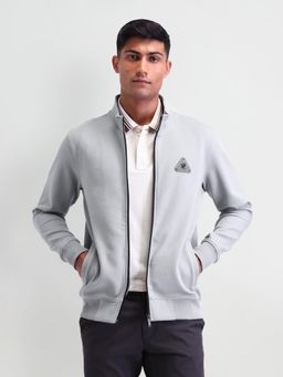 Arrow Newyork - Solid Grey Full Sleeves High Neck Jackets