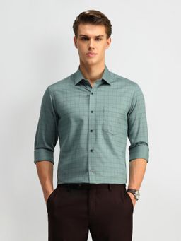 Arrow - Checks Green Full Sleeves Collar Neck Shirt