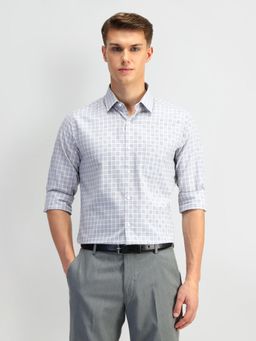 Arrow - Checks Grey Full Sleeves Collar Neck Shirt