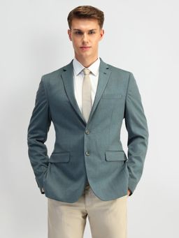 Arrow - Textured Green Full Sleeves Blazer