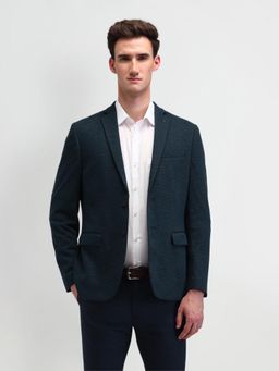 Arrow - Textured Teal Full Sleeves Blazer