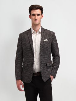 Arrow - Textured Brown Full Sleeves Blazer