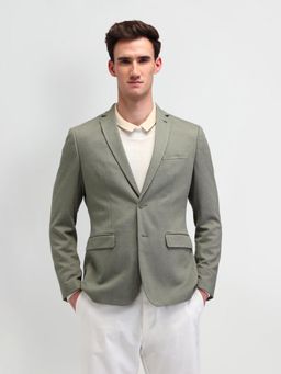 Arrow - Textured Green Full Sleeves Blazer