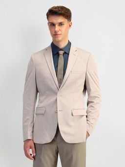 Arrow - Textured Beige Full Sleeves Blazer
