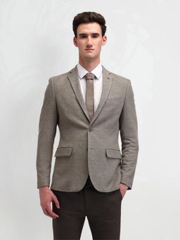 Arrow - Textured Beige Full Sleeves Blazer