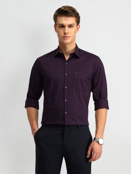 Arrow - Checks Wine Full Sleeves Collar Neck Shirt