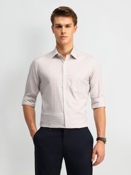 Arrow - Checks Cream Full Sleeves Collar Neck Shirt