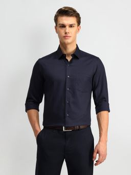 Arrow - Checks Navy Blue Full Sleeves Collar Neck Shirt