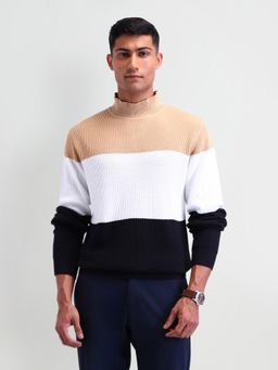 Arrow - Colorblock Multi-Color Full Sleeves High Neck Sweaters