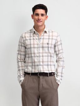 U.S. Polo Assn. Denim Co. - Checks White Full Sleeves Collar Neck Shirt