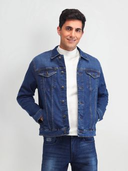 U.S. Polo Assn. Denim Co. - Solid Blue Full Sleeves Jacket