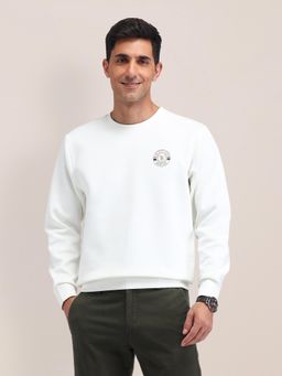 U.S. POLO ASSN. - Solid White Full Sleeves Crew Neck Sweatshirt