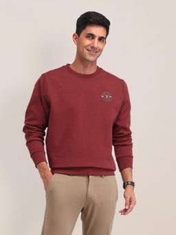 U.S. POLO ASSN. - Solid Maroon Full Sleeves Crew Neck Sweatshirt