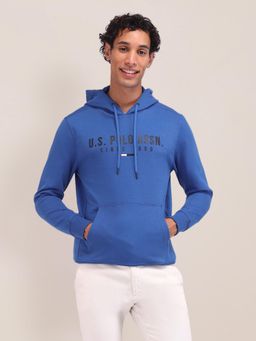 U.S. POLO ASSN. - Solid Blue Full Sleeves Hoodie
