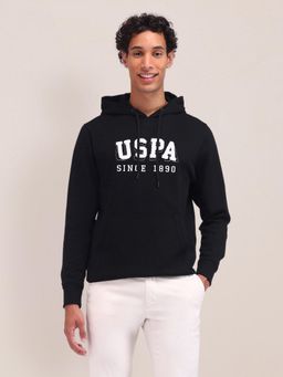 U.S. POLO ASSN. - Solid Black Full Sleeves Hoodie