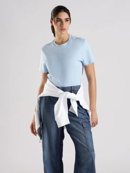 Calvin Klein - Blue Solid/Plain Relaxed T-Shirt