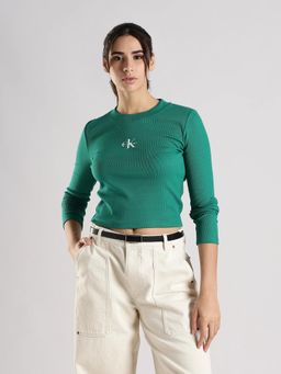 Calvin Klein - Green Solid/Plain Slim T-Shirt