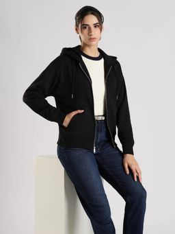 Calvin Klein - Black Solid/Plain Regular Hoodie