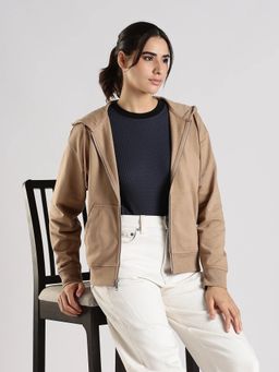 Calvin Klein - Brown Solid/Plain Regular Hoodie