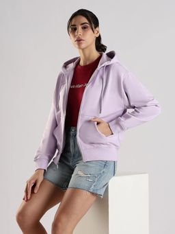 Calvin Klein - Purple Solid/Plain Regular Hoodie