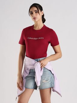 Calvin Klein - Red Solid/Plain Regular T-Shirt