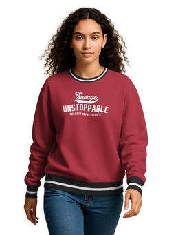 HELLCAT - Maroon Typography Regular Sweatshirt