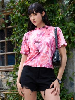 Tandul - Pink Printed Regular T-Shirt
