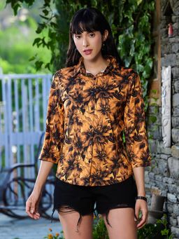 Tandul - Mustard Printed Regular Shirt