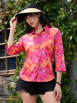 Tandul - Pink Printed Regular Shirt