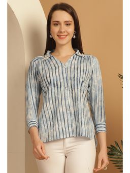 Rajnandini - Womens White Pure Cotton Tie-Die Printed Short Tunic