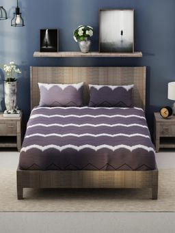 KOPA - Grey Geometric Bamboo Micro Bedsheet with 2 Pillow Covers (King)