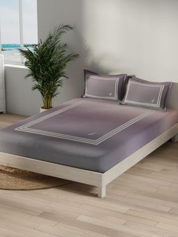 Nautica - Purple Satin Cotton Bedsheet with 2 Pillow Covers (King)