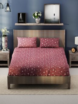 KOPA - Pink Floral Bamboo Micro Bedsheet with 2 Pillow Covers (King)