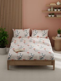 KOPA - Pink Floral Micro Bedsheet with 2 Pillow Covers (Double)