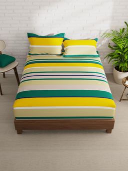 KOPA - Multi-Color Stripe Micro Bedsheet with 2 Pillow Covers (Double)