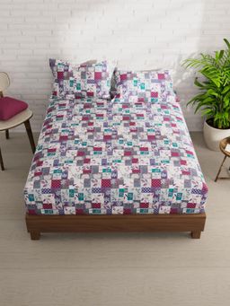 KOPA - Multi-Color Floral Micro Bedsheet with 2 Pillow Covers (Double)